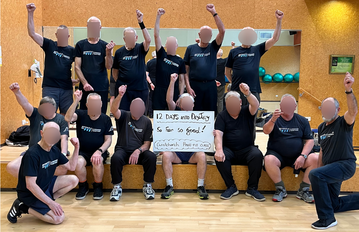 Men exercising outdoors